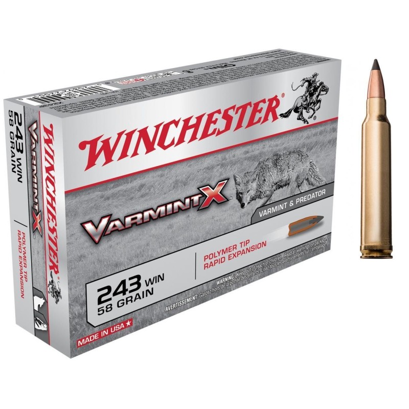 Winchester Varmint-X .243 Win 58 gr Boîte 20