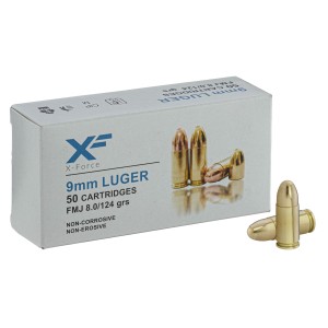 Cartouches ATS X-FORCE Calibre 9mm 124grs (8g) Boite de 50