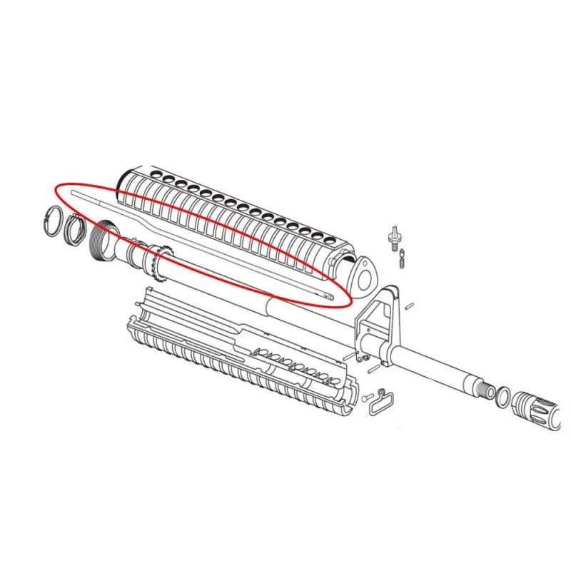 Eemann Tech - Gas Tube pour AR-15, MIDDLE (MOYEN)