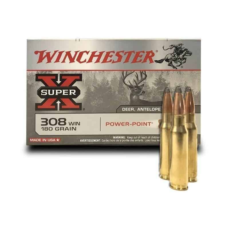 Cartouches WINCHESTER 308 super x power point 180GR X20
