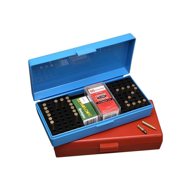 Boîte MTM 100 cartouches 22LR 17HMR Bleu