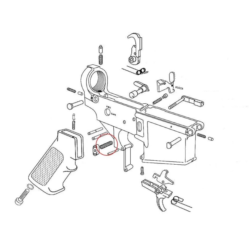 EEMANN TECH  - AR-15 - Magazine Release Spring (ressort de verrou de c