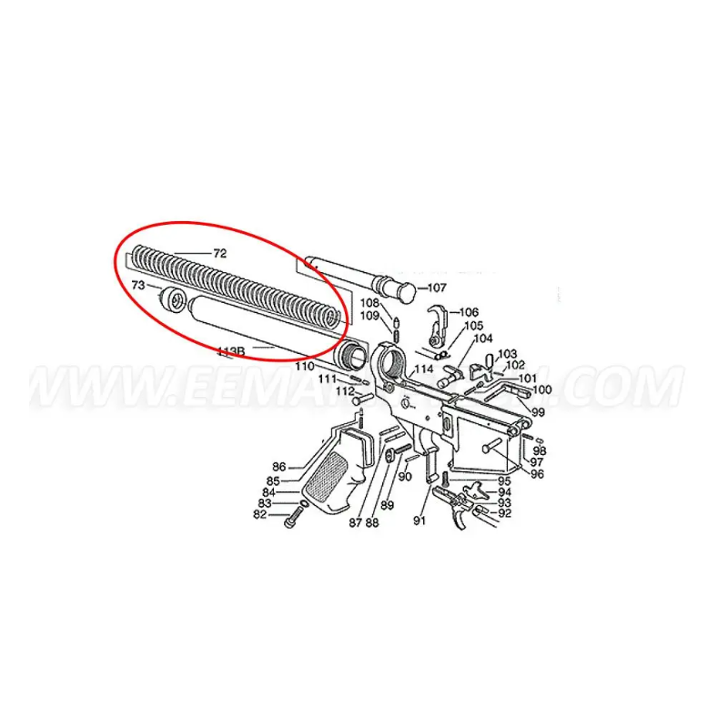 Eemann Tech - 6-position Receiver Extension Tube (tube de crosse) ar15