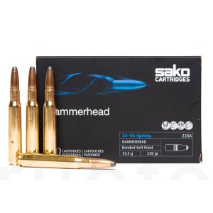 Cartouches SAKO HAMMERHEAD 30-06 SPRING. Soft Point 220grs 228A - Boîte de 20 unités