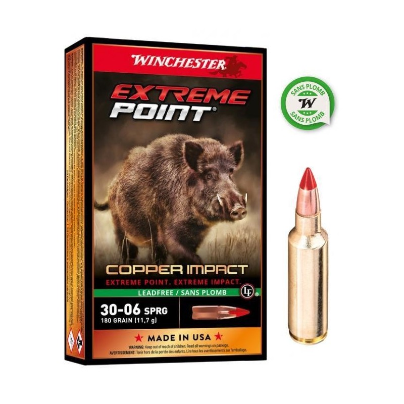 Cartouches Winchester 30-06 Extreme Point Copper