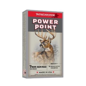 Cartouches Winchester 7mm Rem Mag Power Point 150 gr