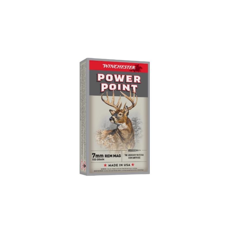 Cartouches Winchester 7mm Rem Mag Power Point 150 gr