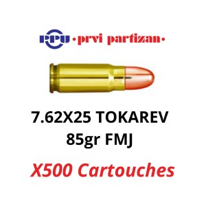 7,62x25 Tokarev 85gr FMJ PPU par 500