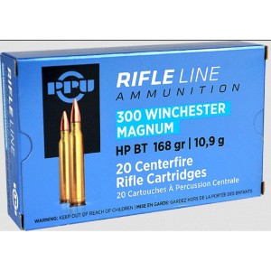 Cartouches 300 Win Mag HPBT 168gr PPU