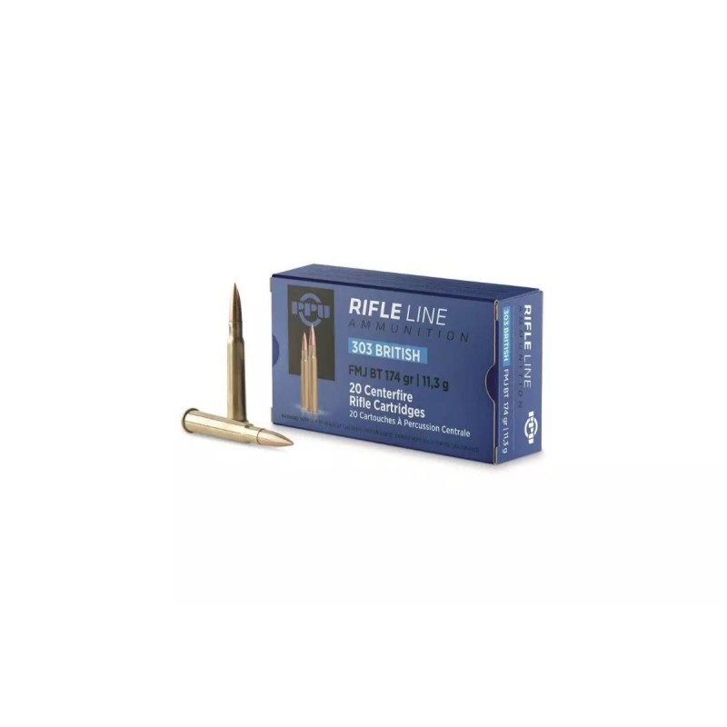 Cartouches PPU Calibre 303 BRITISH FMJBT 174grs - Boite de 20 unités
