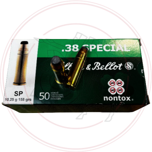 Cartouches SELLIER & BELLOT NONTOX  SP Cal:38 Spécial 158grs PAR 50