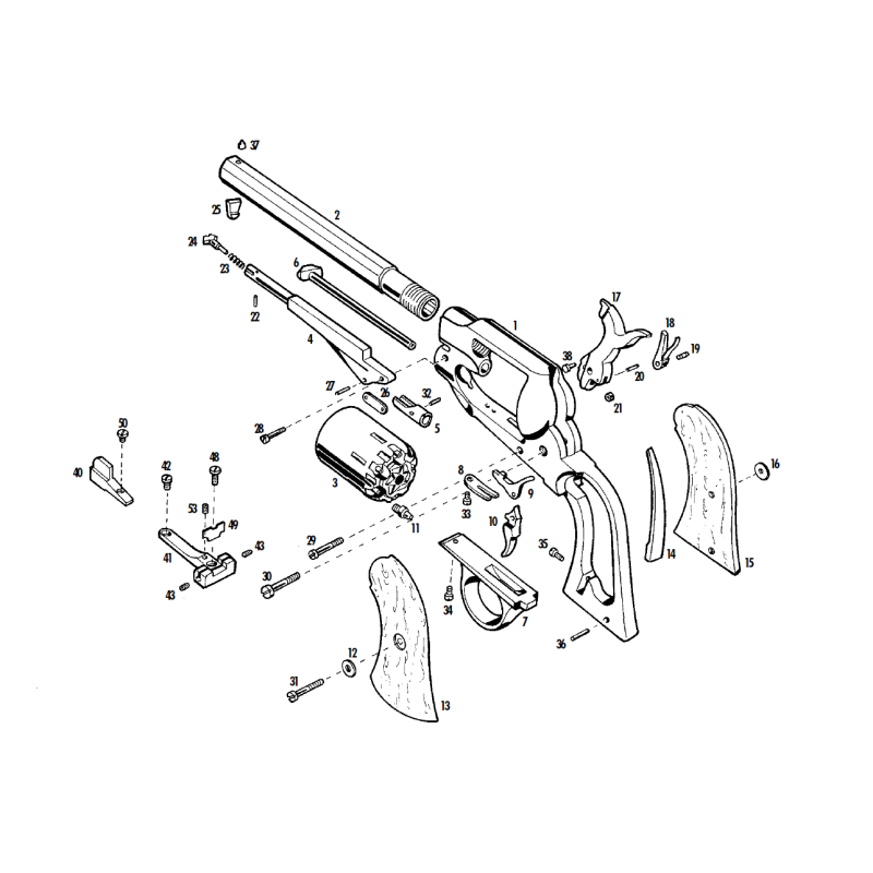 REPLIQUE 1858 REMINGTON LAITON NICKELE Cal: 44 PN - RBN44LE