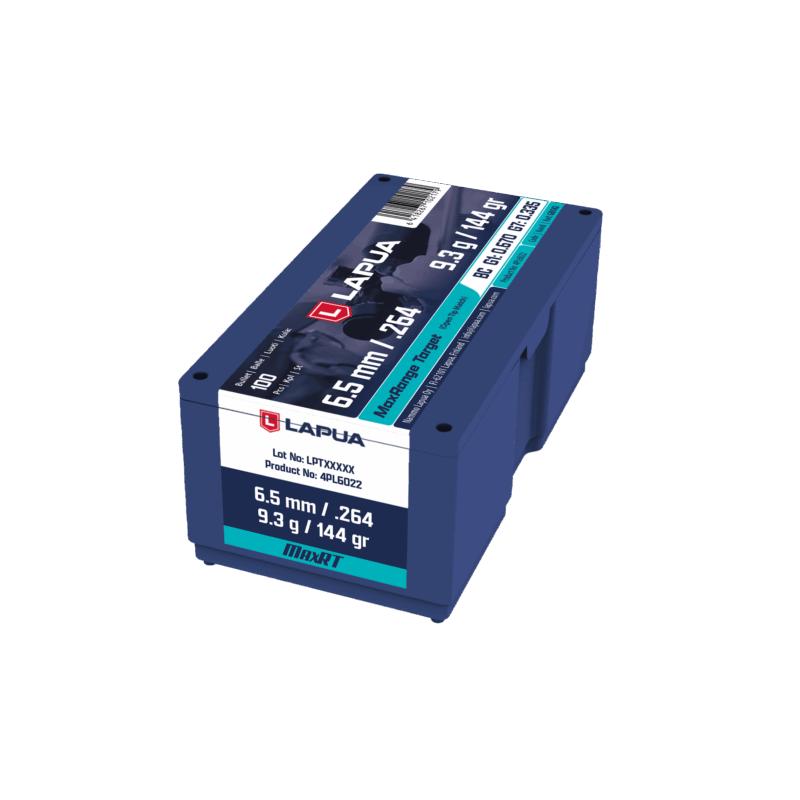 Ogives LAPUA Max Range Targe - Cal: 6,5 (.264")  - 144GR (9,3gr) BOITE
