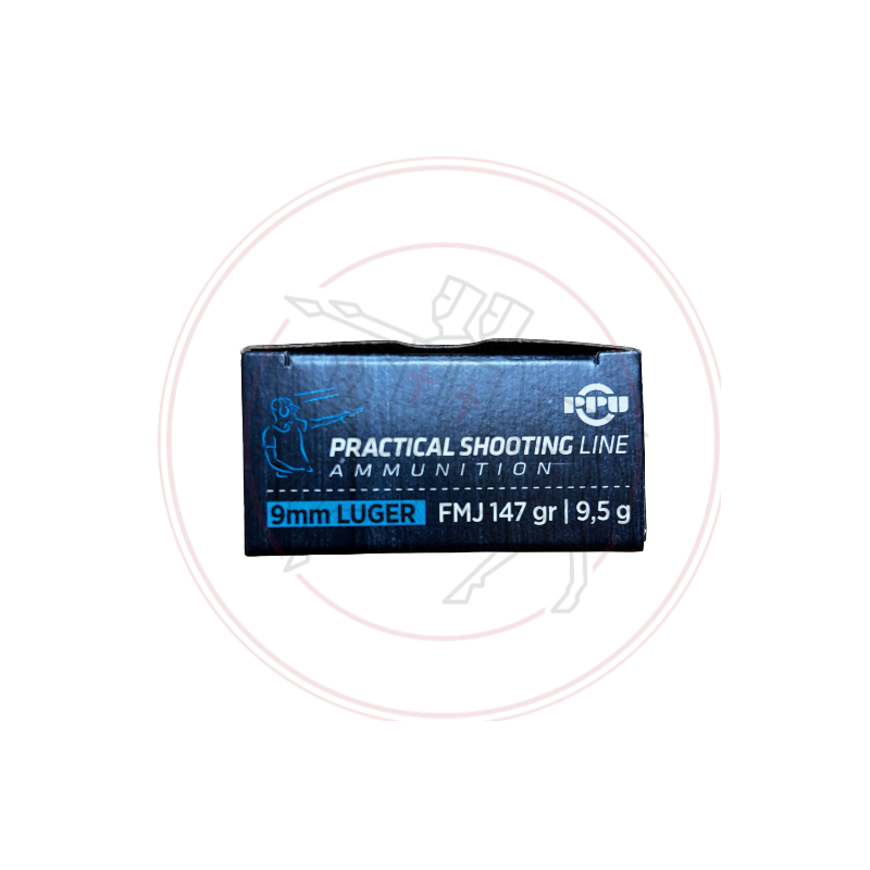 PPU Cartouches 9mm luger FMJ - 147grs - Practical shooting line (IPSC)