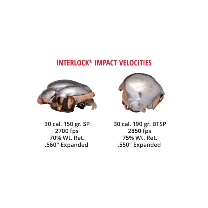 OGIVES HORNADY INTERLOCK BTSP cal: 7mm (.284") 162 gr 2845 PAR 100