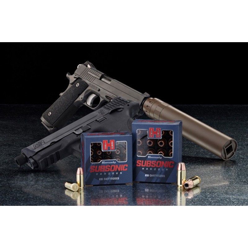 CARTOUCHES HORNADY XTP- Cal: 45 Auto SUBSONIC - 230grs - BOITES DE 20