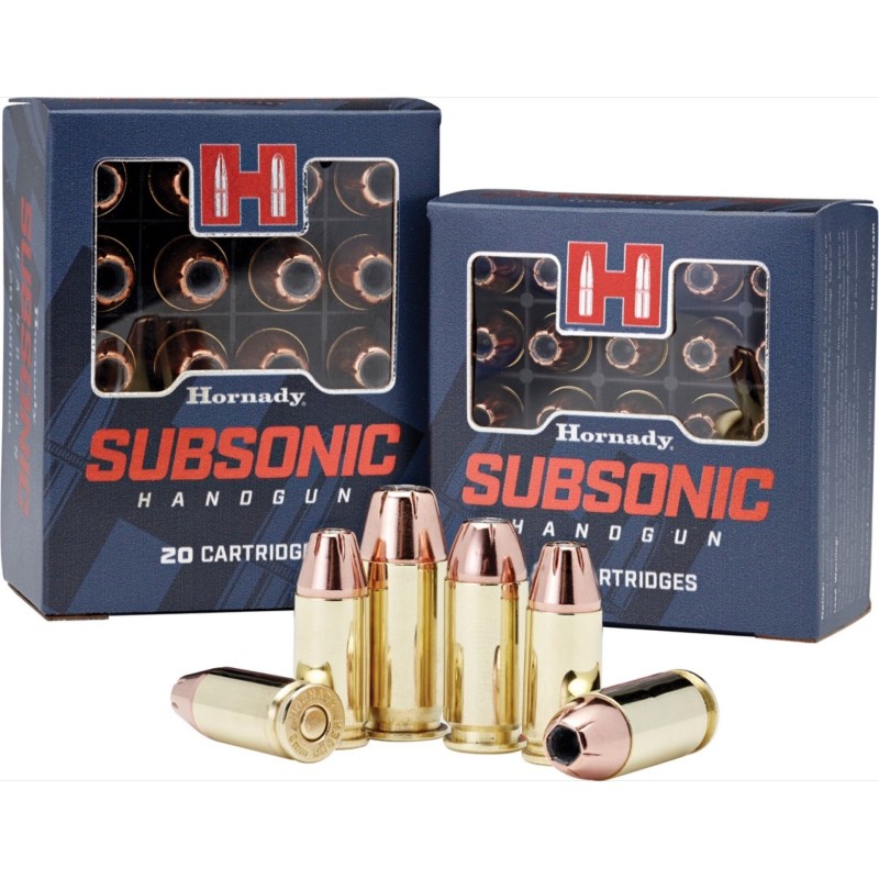 CARTOUCHES HORNADY XTP- Cal: 45 Auto SUBSONIC - 230grs - BOITES DE 20
