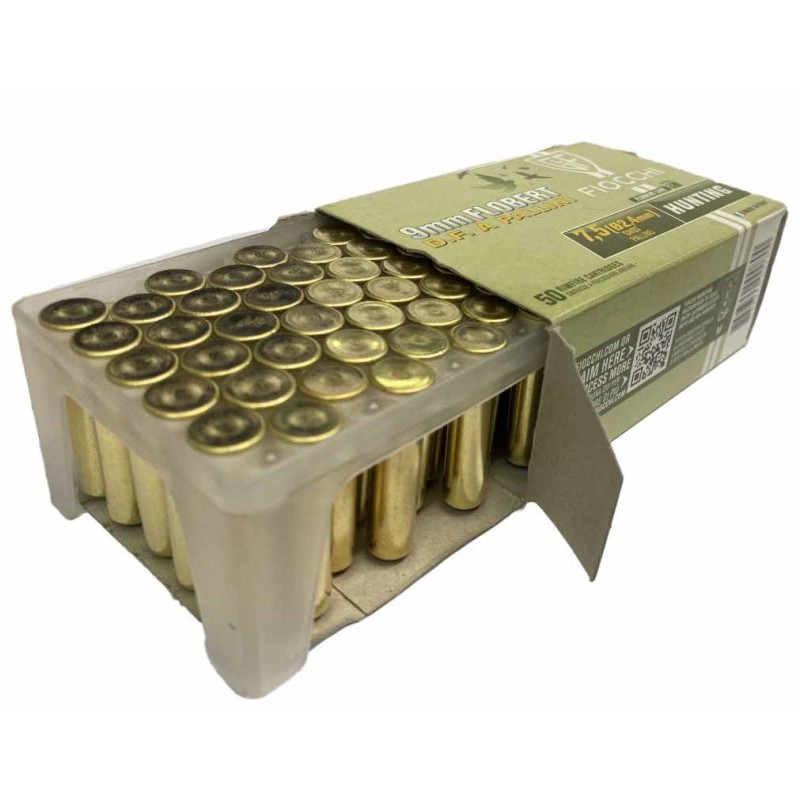 Cartouches FIOCCHI - Calibre 9mm Flobert - Plombs 7,5 - Boite de 50 ca
