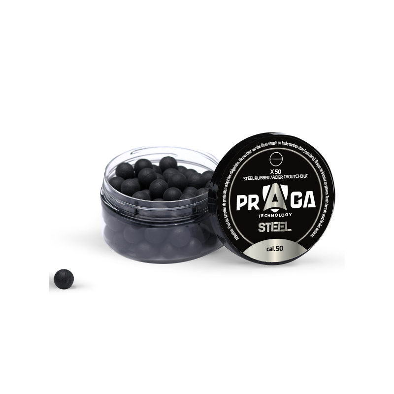 PRAGA STEEL - BILLES EN CAOUTCHOUC ET ACIER CAL:50 - x50