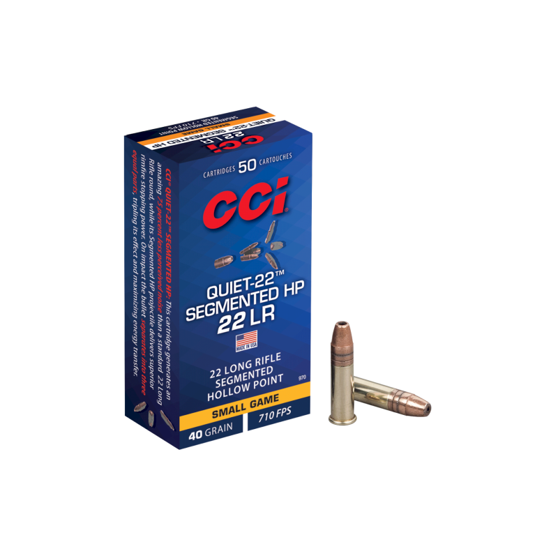 Cartouches CCI  Quiet-22 Segmented HP - 22LR- 40 grains - Boite de 50