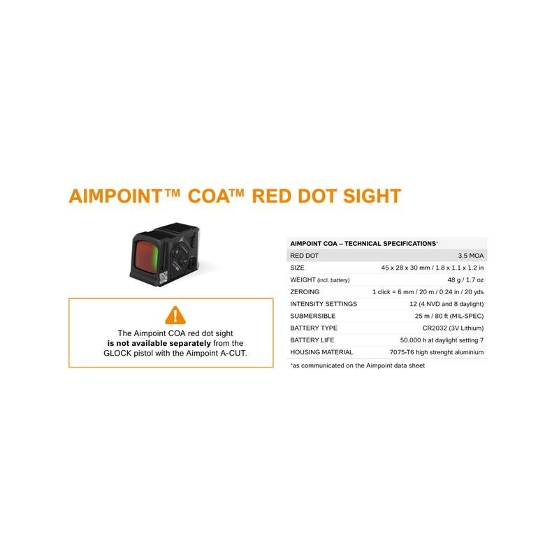 Glock 43X A-CUT Aimpoint COA 9x19