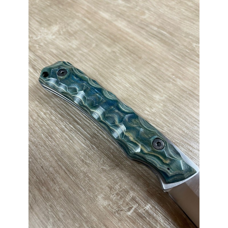 Couteau Wildsteer TROLL Pliant Brossé BLEU VERT  18,6 cm