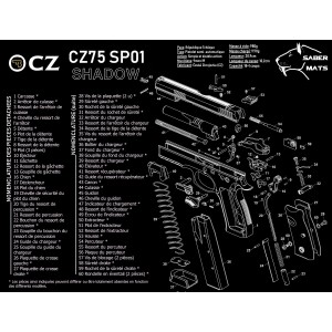 TAPIS DEMONTAGE CZ75 SHADOW SP01 - SABER MATS - XXL 50X38CM