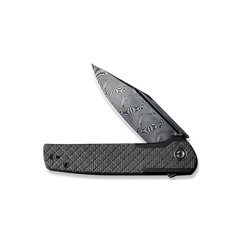 COUTEAU CIVIVI CACHET MICARTA VERT FONCE/ INOX DAMAS + ETUI