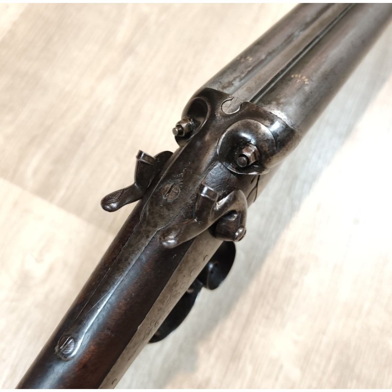 Fusil juxtaposé à chiens extérieurs artisan français cal 16/65