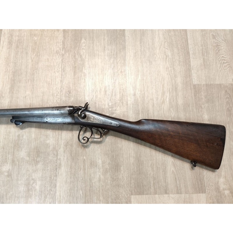 Fusil juxtaposé à chiens extérieurs artisan français cal 16/65