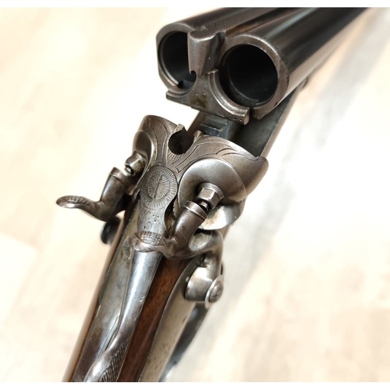 Fusil juxtaposé à chiens extérnes artisan français 16/65 - Collection
