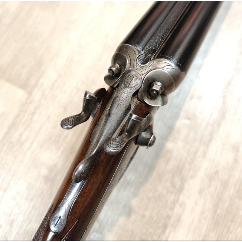 Fusil juxtaposé à chiens extérnes artisan français 16/65 - Collection