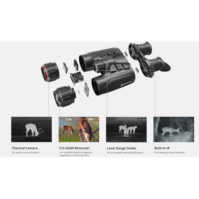 Jumelles de vision thermique HIKMICRO Habrok 4K - HE25LN