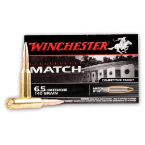 Cartouches WINCHESTER Calibre 6,5 CREEDMOOR 140grs MATCH - Boite de 20 unités