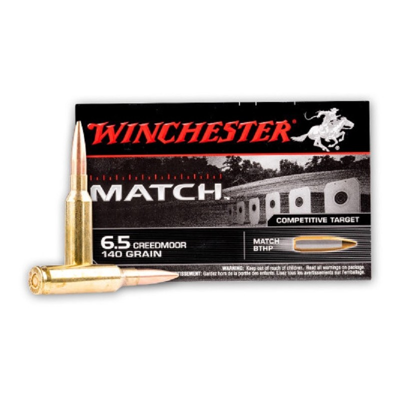 Cartouches WINCHESTER Calibre 6,5 CREEDMOOR 140grs MATCH - Boite de 20 unités