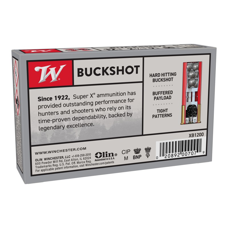 Cartouche Winchester CHEVROTINE  SUPER X - Cal: 12/70mm - 9 grains