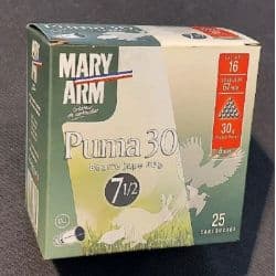 Cartouches MARY ARM PUMA 30 - Cal 16/67 30gr N°7,5 BJ X25