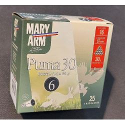 Cartouches MARY ARM PUMA 30 - Cal 16/67 30gr N°6 BJ X25