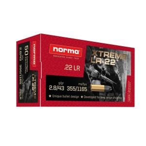 Cartouches NORMA XTREM LR-22 (long range) Calibre 22LR 43Gr