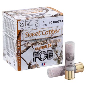 Cartouches FOB sweet copper (cuivre) - Cal: 28/70 - 23g - N°6 - par 25