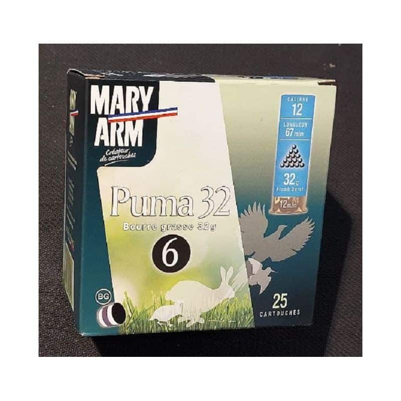Cartouches MARY ARM PUMA 32 - Cal 12/67 32gr N°6 BG X25
