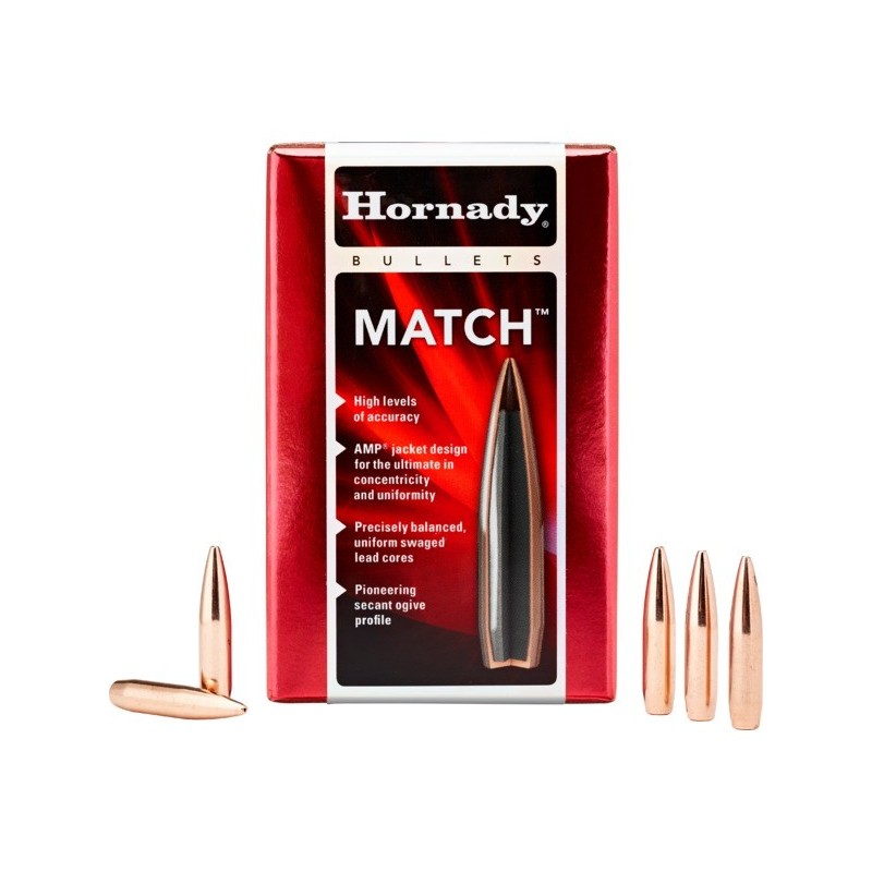 Ogives HORNADY BTHP MATCH cal:22 (.224") 75grs  2279 Boite de 100