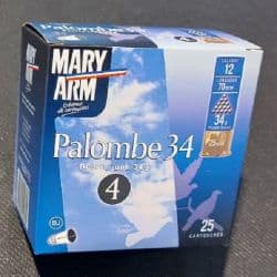 Cartouches MARY ARM PALOMBE 34 - Cal 12/70 34gr N°4 BJ X25