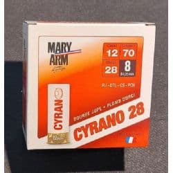 Cartouches ball trap MARY ARM CYRANO 28 - Cal 12/70 28gr N°8 BJ X25