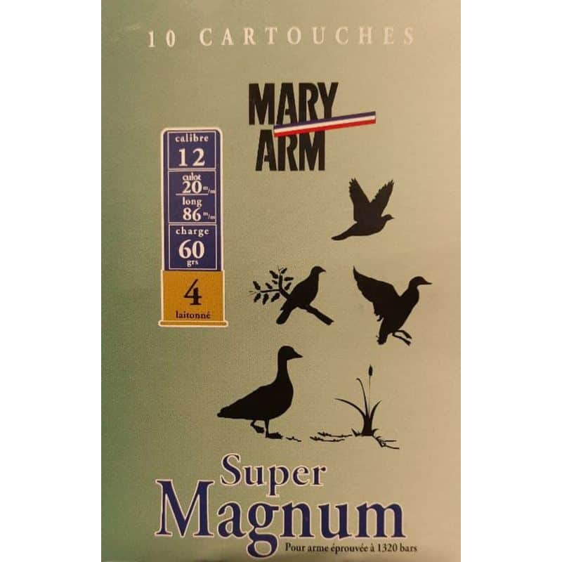 Cartouches MARY ARM SUPER MAGNUM - Cal 12/86 60gr N°4 X10