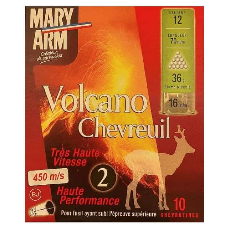Cartouches MARY ARM VOLCANO CHEVREUIL 36 HP - Cal 12/70 36gr N°2 BJX10