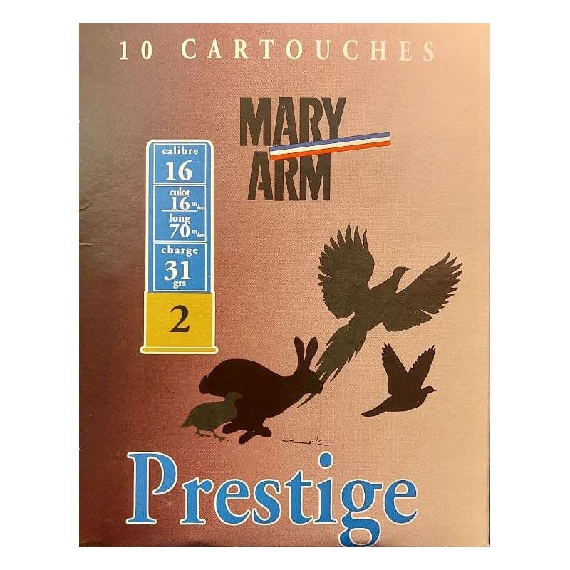 Cartouches MARY ARM PRESTIGE - Cal16/70 31gr N°2 BJ X10