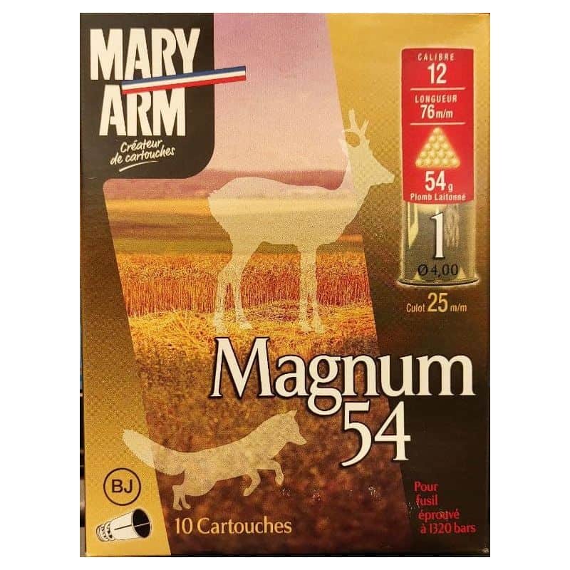 Cartouches MARY ARM MAGNUM 54 - Cal12/76 54gr N° BJ X10