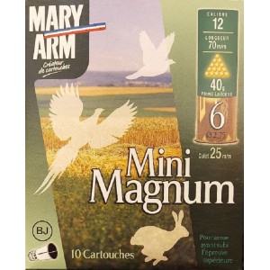 Cartouches MARY ARM MINI MAGNUM 40 - Cal 12/70 40gr N°6 BJ X10