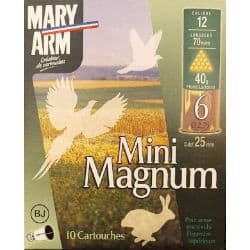 Cartouches MARY ARM MINI MAGNUM 40 - Cal 12/70 40gr N°6 BJ X10